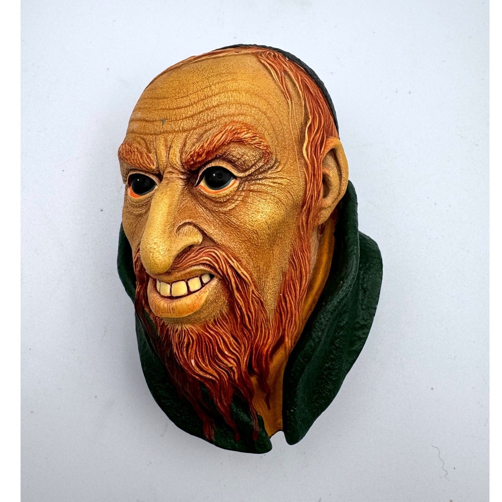 Vintage 1964 Bossons Fagin Chalkware Wall Head Congleton England Dickens Charac